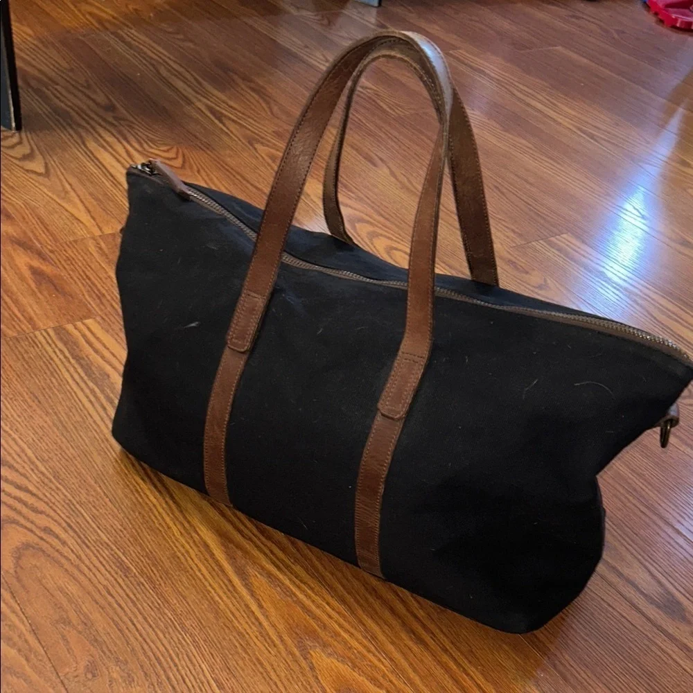 Nisolo Sustainable Luis Weekender Travel Bag Luggage Canvas Leather Designer blk